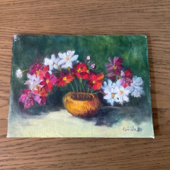 Vintage Floral Art Painting 6x8" - Picture 1 of 1